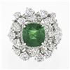 Image 4 : 18k White Gold 5.67 ctw GIA Cushion Tsavorite & Diamond Cocktail Statement Ring