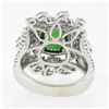 Image 7 : 18k White Gold 5.67 ctw GIA Cushion Tsavorite & Diamond Cocktail Statement Ring