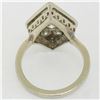 Image 5 : Antique 14K White Gold 1.67 ctw European & Single Cut Diamond Rhombus Platter Ri