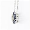 Image 7 : NEW 18K Gold 1.56 ctw GIA Marquise Diamond Sapphire Halo Evil Eye Pendant Neckla