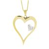 Image 2 : 14k TT Gold Large Polished Open Heart w/ Diamond Heart Accent Pendant & Chain