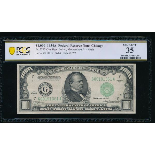 1934A $1000 Chicago FRN PCGS 35