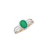 Image 1 : 14KT Yellow Gold 1.10ct Emerald and Diamond Ring