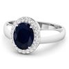 Image 3 : 14KT White Gold 2.10ct Blue Sapphire and Diamond Ring
