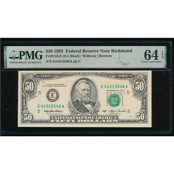 1993 $50 Richmond FRN PMG 64EPQ