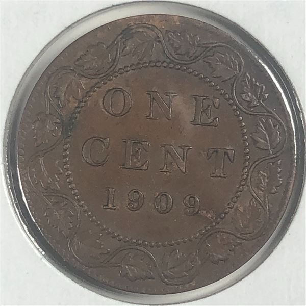 Canadian Large Cent 1909 UNC Brown
