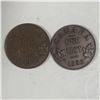 Image 1 : Canadian Small  Cent 1930 X 2 Fine to VF