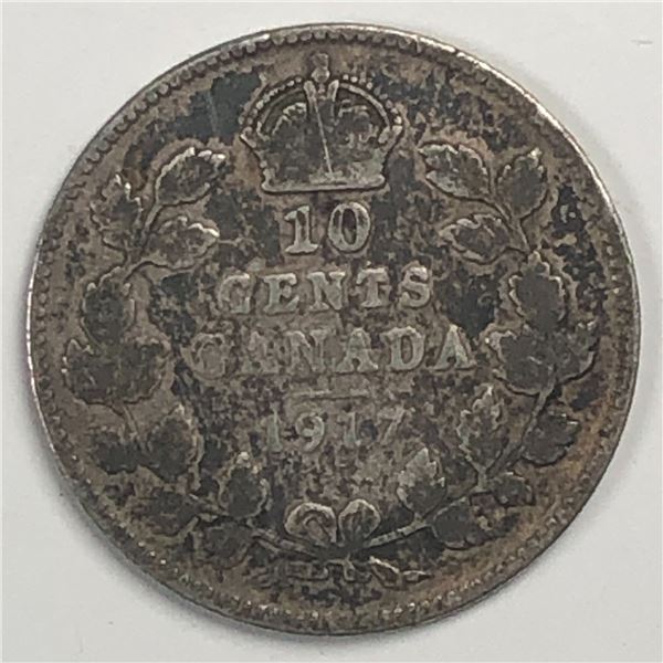 Canadian .10 Cent Dime 1917