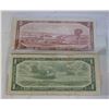 Image 2 : 1954 CANADA $1 & $2 BILLS