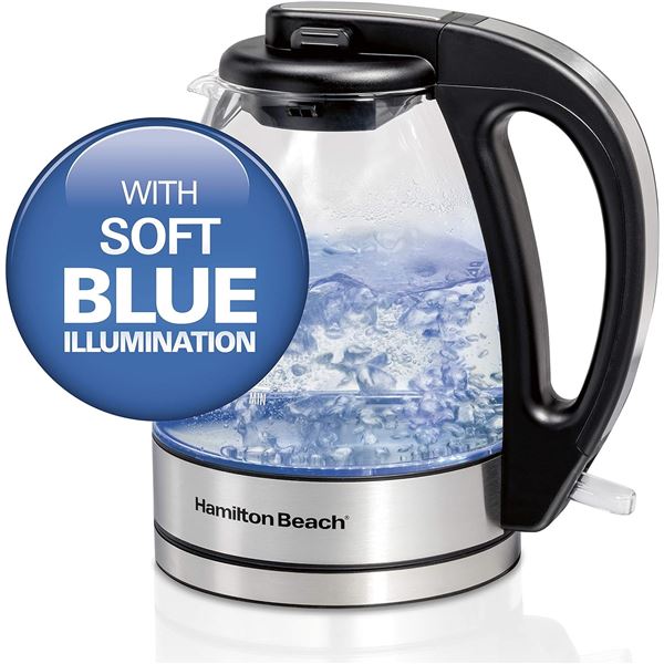 BRAND NEW HAMILTON BEACH 1.7L GLASS KETTLE WITH