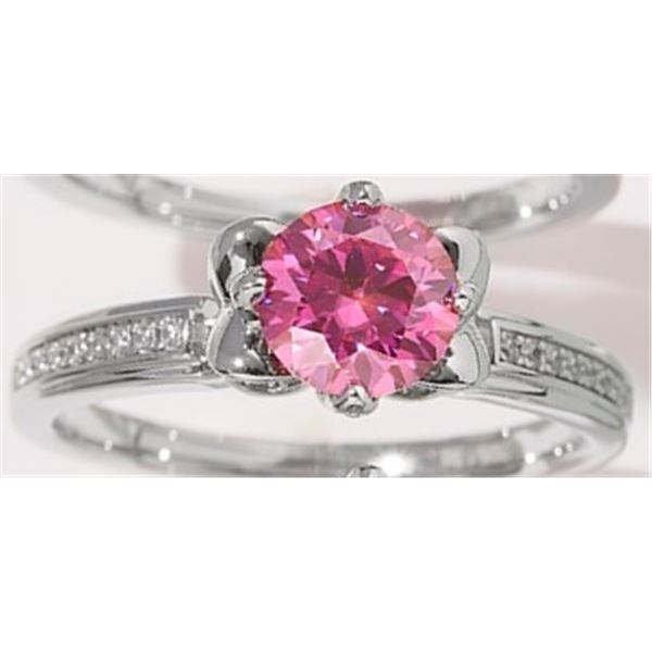1 CT GRA CERTIFIED PINK MOISSANITE 925 ST SILVER