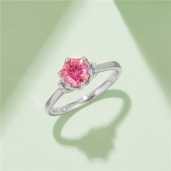 1 CT GRA CERTIFIED PINK MOISSANITE 925 ST SILVER