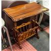 Image 1 : ANTIQUE WOOD SIDE TABLE/MAGAZINE RACK