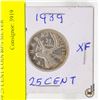 Image 1 : 1939 25 CENT COIN 80% SILVER