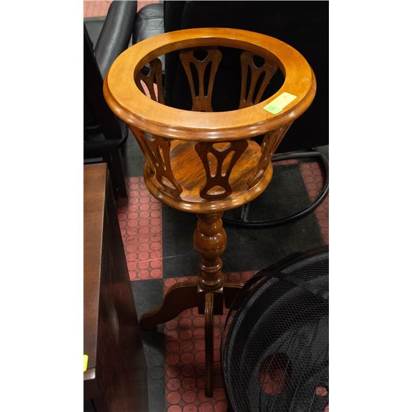 ANTIQUE OAK PLANT STAND- 31" X 15"