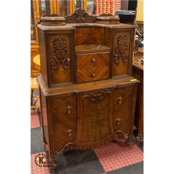 VINTAGE ART NOUVEAU HIGHBOY CHEST OF DRAWERS