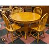 Image 1 : ROUND WOODEN KITCHEN TABLE H-30" WITH 4 CHAIRS