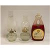 Image 1 : 2 VINTAGE CLEAR GLASS OIL LAMP WITH OIL