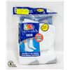 WHITE CREW SOCKS 12-16 SIZE 6-PACK FRUIT OF
