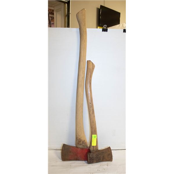 PAIR OF VINTAGE LOGGING AXES