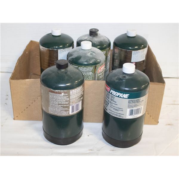 LOT OF 6 FULL MINI GREEN PROPANE