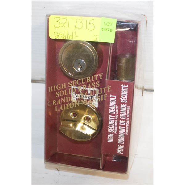 UNUSED HIGH SECURITY SOLID BRASS DEADBOLT IN BOX