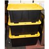 Image 1 : LOT OF 3 27 GAL STORAGE TOTES