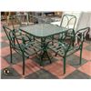 Image 1 : METAL/GLASS PATIO TABLE & 4 CHAIRS