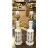 Image 1 : PAIR OF 24" WHITE/GOLDTONE CERAMIC LAMPS NO SHADES