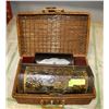 Image 1 : WICKER SUITCASE AND 3 WOOD BOXES