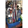 Image 1 : BUNDLE OF BROOMS, SHOVELS, COOLER, FOLDING CHAIR,