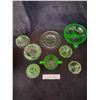 Image 1 : Asst Green Uranium Glass Dishes