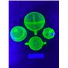 Image 2 : Asst Green Uranium Glass Dishes