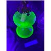 Image 4 : Green Uranium Glass Oil Lamp