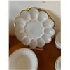 Image 2 : Vintage White Milk Glass Dishes with Gold Trim