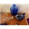 Image 2 : Lg Glass Vase, Blue Bottles, Glass Designer Dish, Glass Ship Ornament & Roll Rite Glass Rolling Pins