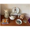 Image 1 : Lg Kitty Cat & Piggy  Cookie Jars, White Teapot, Mini Teapot Set from Japan, Bird Tealight, Norman R