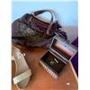 Image 7 : Genuine Aardvark Purse, Leather Wallet, Sheln sz 8.5 Woman's Shoes, Box, Burgundy Purse, Brown & Bei