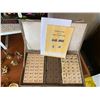 Image 2 : Mah Jong Game in Box, Leather Bag, Asian Ornaments, Hand Painted Asian Book