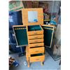 Image 2 : Six Drawer Wood Jewellery Cabinet Lined w Green Velvet