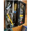 Image 3 : Ryobi 6.0v Drill, Level, Axe, Saw, Eagle Tool Box filled w Tools, Screws, Makita 6071D Drill, Framin