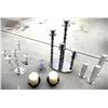Image 1 : Silver Plated Candelabra, Pair of Pillar Candle Holders w Ivory Colour Candles, 3 Silver Colour Teal
