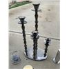 Image 4 : Silver Plated Candelabra, Pair of Pillar Candle Holders w Ivory Colour Candles, 3 Silver Colour Teal