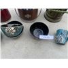 Image 6 : Teal/Brown/Ivory Ceramic Bowls w Matching Mug & Decorative Ice Buckets