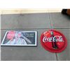 Image 1 : Lg Your Thirst Takes Wings Coca-Cola Framed Poster & Coca-Cola Round Sign