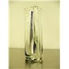 Image 4 : 9.5" Murano glass vase done by Dohts Veni signed and numbered 1/1 clear with cobalt blue handle, han