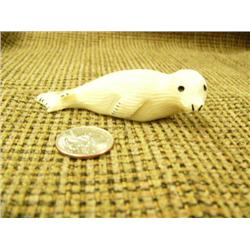 Carved ivory seal by George Eningowuk- 3.5" (74)