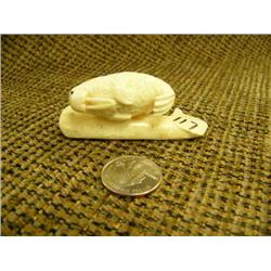 Ivory walrus on ivory base by P. N. - 1.25" high, 2-7/8" (74)