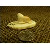 Image 2 : Fossilized ivory walrus on fossilized ivory  base by L.i.j.w. 7/8"x2.25" (74)