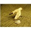Image 3 : Lot of 2: ivory owl 2.25" and fossilized ivory owl mounted on fossilized ivory bark with red stone e
